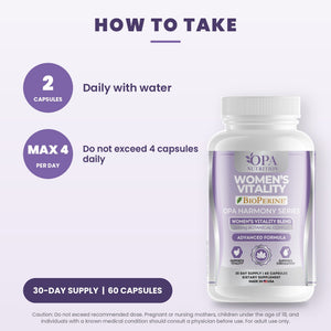 OPA Nutrition Women's Vitality suggested use directions for capsules