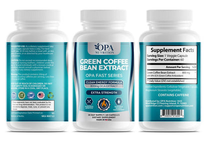 Green Coffee Beans Extract for Daily Routine Support for Intermittent Fasting - Plant-Based, 60 Capsules