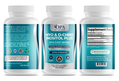 MYO-Inositol & D-Chiro Inositol Plus Routine Support for Intermittent Fasting - Plant Based, 60 Capsules