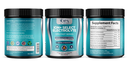 ION Plus Select Electrolytes Powder - Intermittent Fasting Friendly Hydration Support with Magnesium, Coconut Water & B12 – 30 Servings