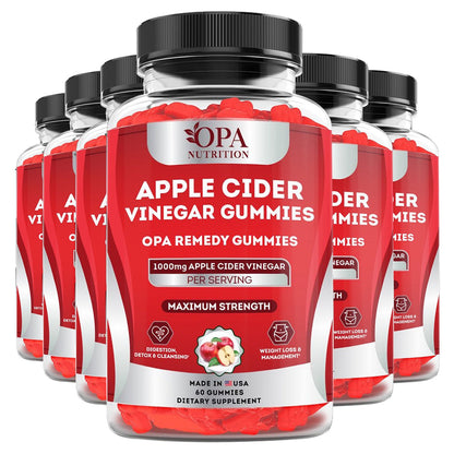 Apple Cider Vinegar Gummies Weight Loss Appetite Suppressant - 60 Ct Pack of 6.jpg