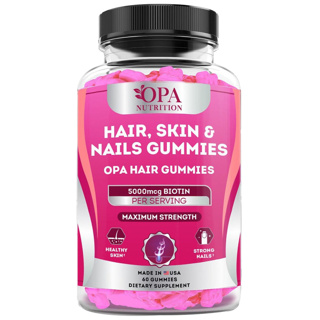 Biotin Gummies for Hair Skin and Nails 5000mcg Stronger Faster Growth - 60 Ct Front.jpg
