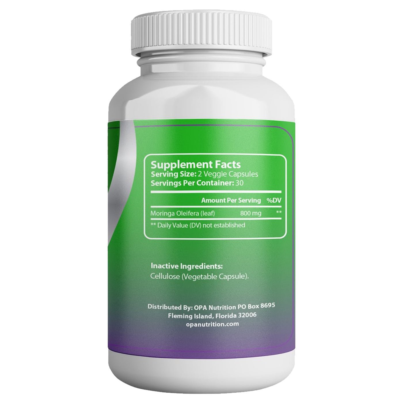 Moringa Capsules for Anti-Inflammatory Energy Immune Support - 60 Ct Back ingredients.jpg