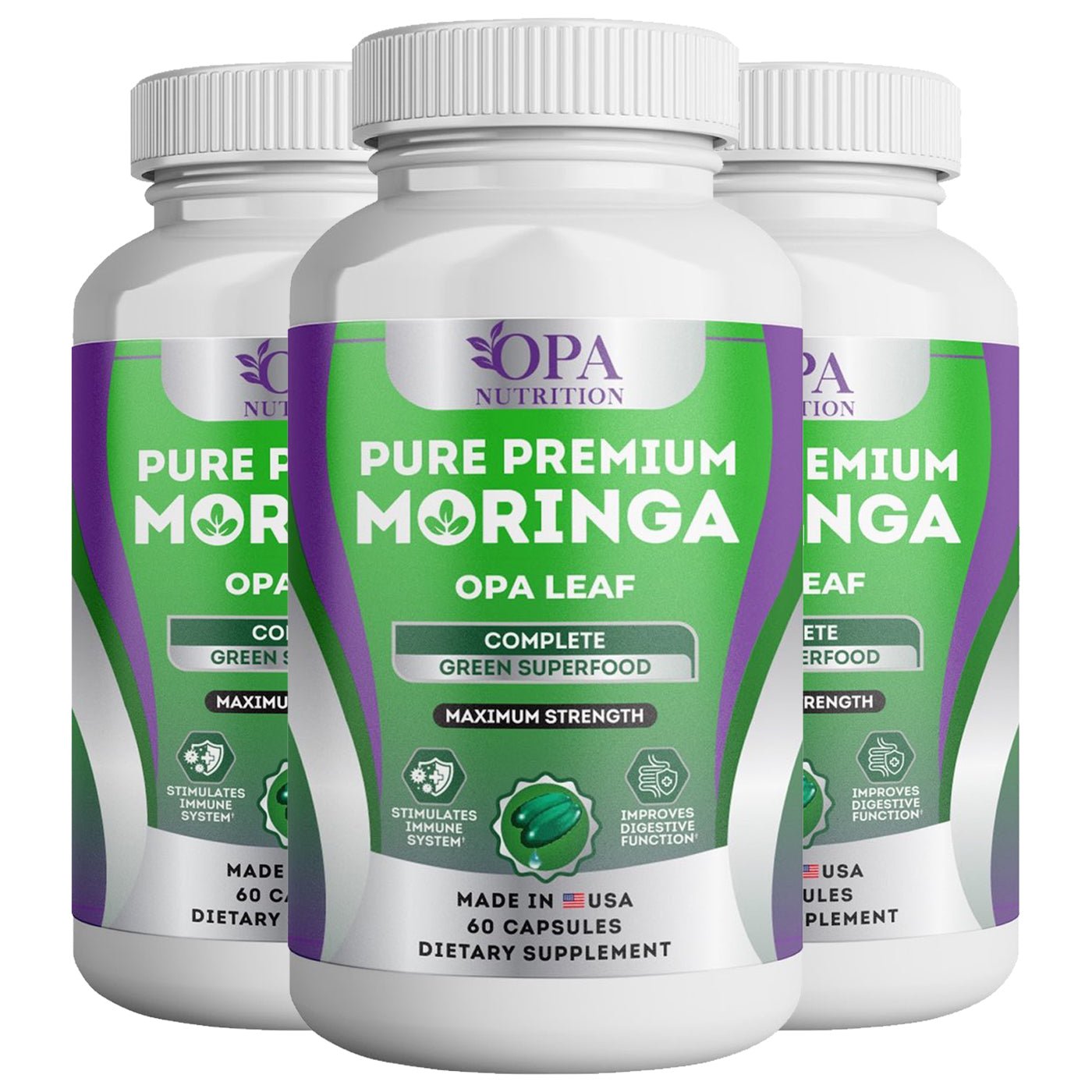 Moringa Capsules for Anti-Inflammatory Energy Immune Support - 60 Ct Pack of 3.jpg