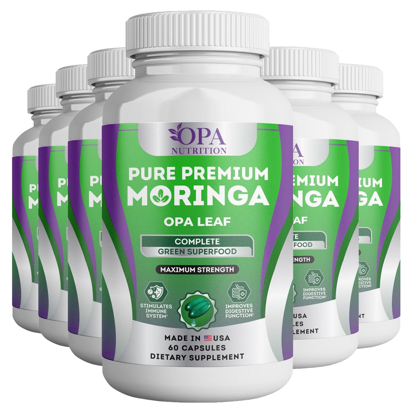 Moringa Capsules for Anti-Inflammatory Energy Immune Support - 60 Ct Pack of 6.jpg