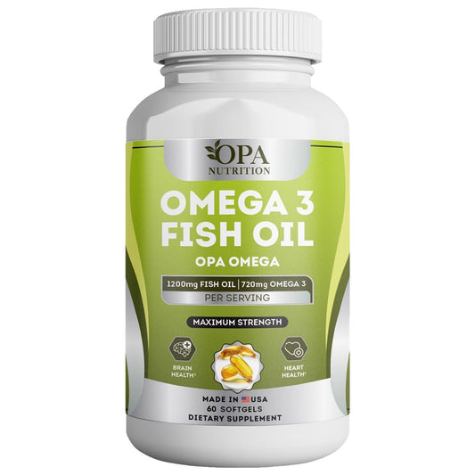 Omega 3 Fish Oil 1200mg Burpless and Lemon Flavor for Heart Health - 60 Ct front.jpg