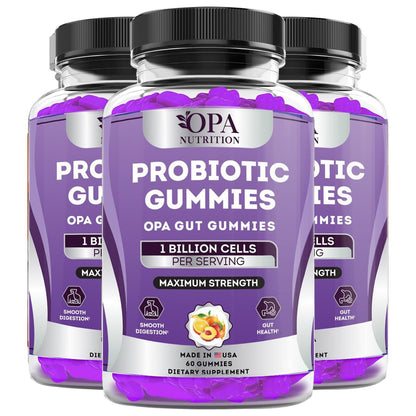 Probiotic Gummies for Smooth Digestion Gas Constipation Relief - 60 Ct Pack of 3.jpg